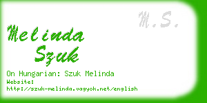 melinda szuk business card